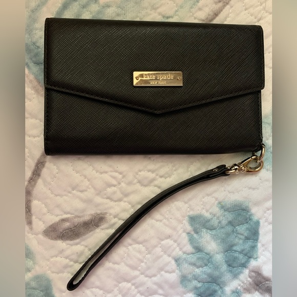 kate spade Handbags - Kate Spade wallet/wristlet, black, gold coloured metal details, EUC